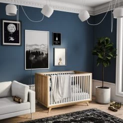 Romina Uptown Classic Crib 22 Romina Uptown Classic Crib -Kid Furniture RoomPhoto 01 Oak Dove2