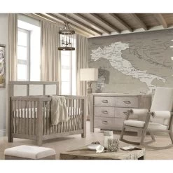 Natart Rustico "5-in-1'' Convertible Crib -Kid Furniture Rustico Collection Baby Room in Sugar Cane