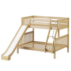 Maxtrix Twin Over Full Medium Bunk Bed + Slide
