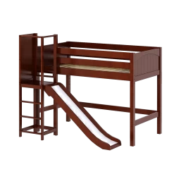 Maxtrix Twin Mid Loft Bed With Slide Platform -Kid Furniture SLOT CP 6333eac9 588a 4c34 8a06 0c979f00b6db