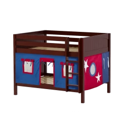 Maxtrix Full Low Bunk Bed With Straight Ladder + Curtain -Kid Furniture SLURP21 CP 113ef4a4 6bda 45ca 83b5 328ce8334f21