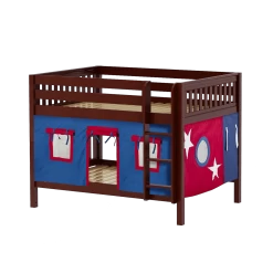 Maxtrix Full Low Bunk Bed With Straight Ladder + Curtain -Kid Furniture SLURP21 CS 357a2d27 5f91 41c9 b05d 61ceee8c37e6