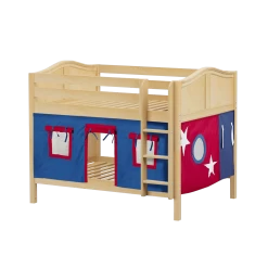 Maxtrix Full Low Bunk Bed With Straight Ladder + Curtain -Kid Furniture SLURP21 NC 8e8a6592 dde9 4a7c 9eff 625239eece68