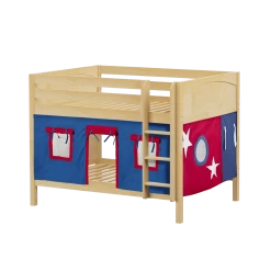 Maxtrix Full Low Bunk Bed With Straight Ladder + Curtain -Kid Furniture SLURP21 NP 20fc0aad 2628 4faf 8b7d cea4db5bcdbb