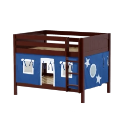 Maxtrix Full Low Bunk Bed With Straight Ladder + Curtain -Kid Furniture SLURP22 CP 9cc8d3d0 b5e2 4e88 9bf0 da5e4e5eaa47