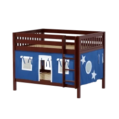 Maxtrix Full Low Bunk Bed With Straight Ladder + Curtain -Kid Furniture SLURP22 CS 4bbbbd1c 8628 4183 8c6f 9588e7c710b7
