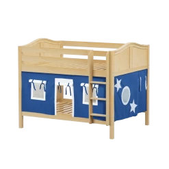 Maxtrix Full Low Bunk Bed With Straight Ladder + Curtain -Kid Furniture SLURP22 NC 3239dbe3 7b36 42fb b27e 8457559a35f1