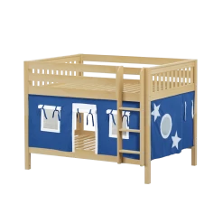 Maxtrix Full Low Bunk Bed With Straight Ladder + Curtain -Kid Furniture SLURP22 NS 8c2e893b 24b7 4f95 a13e 152f0992e374