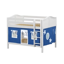 Maxtrix Full Low Bunk Bed With Straight Ladder + Curtain -Kid Furniture SLURP22 WC e438404a 3a33 4c15 86b5 c9a2bc00e623