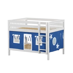 Maxtrix Full Low Bunk Bed With Straight Ladder + Curtain -Kid Furniture SLURP22 WS 2adcc035 44aa 40e9 8dc4 f234676888be
