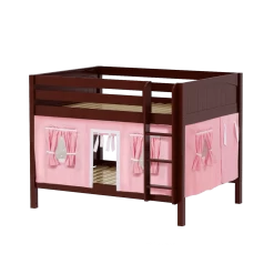 Maxtrix Full Low Bunk Bed With Straight Ladder + Curtain -Kid Furniture SLURP23 CP a697fca8 c89b 4765 95ac 1d333ef66f60