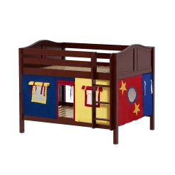 Maxtrix Full Low Bunk Bed With Straight Ladder + Curtain -Kid Furniture SLURP29 CC 1d31df04 d408 4434 b7ca e7b1464be5d6