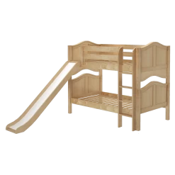 Maxtrix Twin Low Bunk Bed With Slide -Kid Furniture SMILE NC