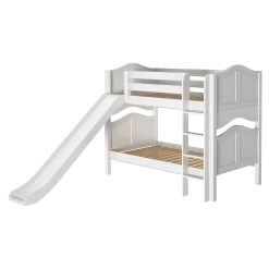 Maxtrix Twin Low Bunk Bed With Slide -Kid Furniture SMILE WC