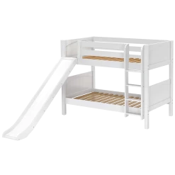 Maxtrix Twin Low Bunk Bed With Slide -Kid Furniture SMILE WP