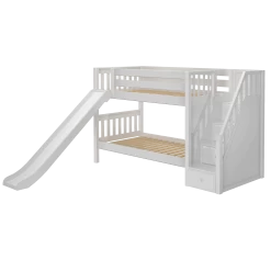 Maxtrix Twin Low Bunk Bed With Stairs + Slide -Kid Furniture SNIGGLE WS 0b81fdc4 2a04 471e 9ab0 83e89106b90b