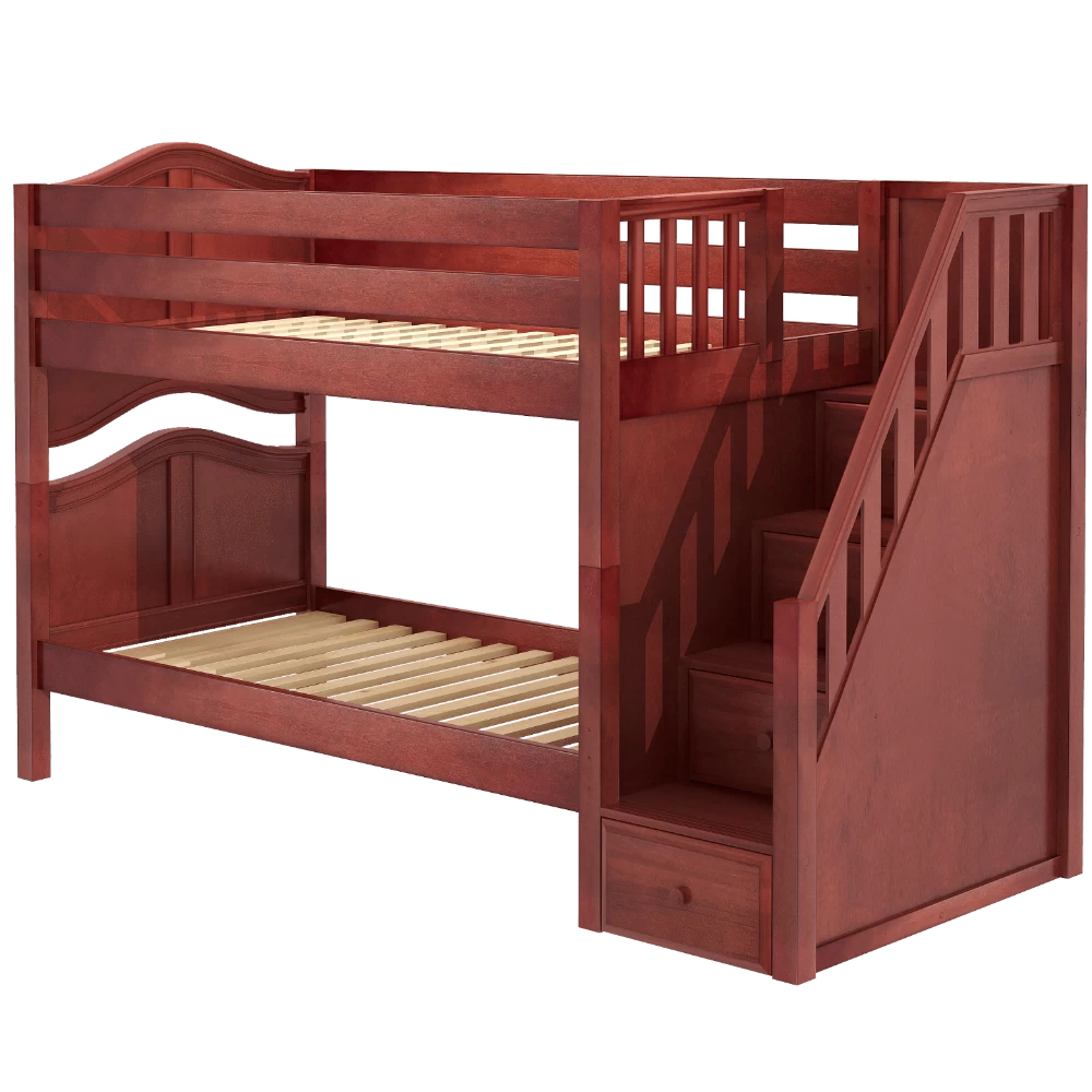 Maxtrix Twin Curved Bunk Bed With Stairs 3 Maxtrix Twin Curved Bunk Bed With Stairs
