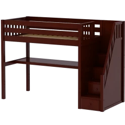 Maxtrix Twin High Loft Bed With Stairs + Desk -Kid Furniture STAR11 CS 0abb23f0 182d 4099 a356 d9603bcdb3dc