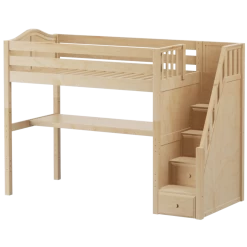 Maxtrix Twin High Loft Bed With Stairs + Desk -Kid Furniture STAR11 NC 98fccd07 fce5 4a3c b7ba 4558a0d91240