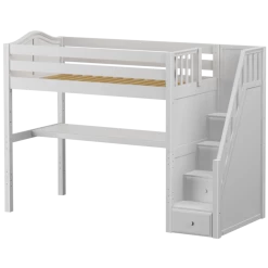 Maxtrix Twin High Loft Bed With Stairs + Desk -Kid Furniture STAR11 WC 943084fe 1d03 4d73 80ae 93c19fdd0a03