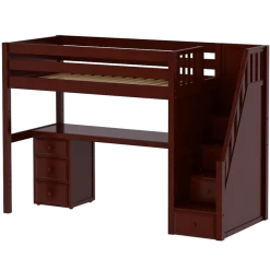 Maxtrix Twin High Loft Bed With Stairs + Desk -Kid Furniture STAR12 CP a6fcdcec b41c 4533 bc5b ad07c8581154