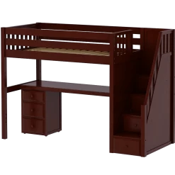 Maxtrix Twin High Loft Bed With Stairs + Desk -Kid Furniture STAR12 CS 4db284e1 be47 447d ace7 cadeb06ca1dd