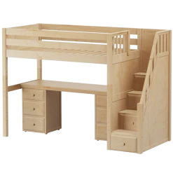 Maxtrix Twin High Loft Bed With Stairs + Desk -Kid Furniture STAR13 NP 63c7a433 e96a 4e33 a7a7 c1e91d4678d1