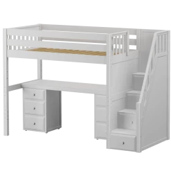 Maxtrix Twin High Loft Bed With Stairs + Desk -Kid Furniture STAR13 WS 10ddbe64 1205 472d ad08 0ea11d68adf4