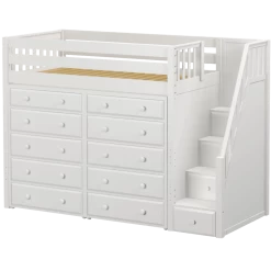 Maxtrix Twin High Loft Bed With Stairs + Storage -Kid Furniture STAR3 WS 41b6a802 5157 4fce 8c3f a67757854217