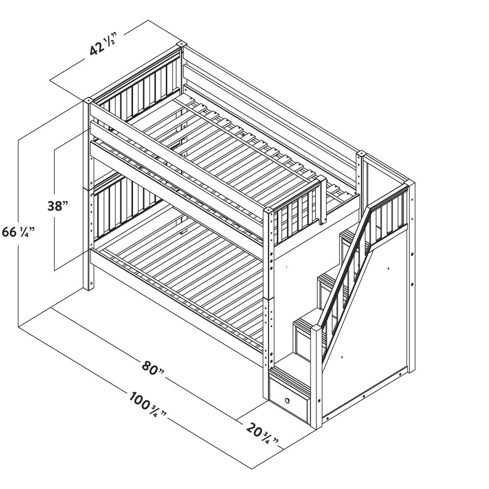 Maxtrix Twin Medium Bunk Bed With Stairs 15 Maxtrix Twin Medium Bunk Bed With Stairs - Image 13