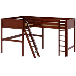 Maxtrix Twin Full High Corner Loft Bed -Kid Furniture SUMMIT CP