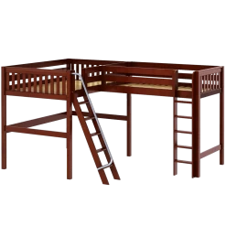 Maxtrix Twin Full High Corner Loft Bed -Kid Furniture SUMMIT CS