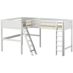 Maxtrix Twin Full High Corner Loft Bed -Kid Furniture SUMMIT WP