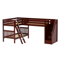 Maxtrix Twin Medium Corner Loft Bunk Bed With Ladder + Stairs - R -Kid Furniture TERTIARY CS d457af9f 5132 4ce1 a6d4 4b573f5374a3