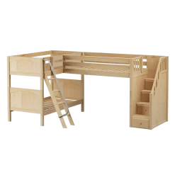Maxtrix Twin Medium Corner Loft Bunk Bed With Ladder + Stairs - R -Kid Furniture TERTIARY NP acb0b10e d6f0 4a21 b3e1 e7b1b74c723f