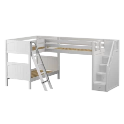Maxtrix Twin Medium Corner Loft Bunk Bed With Ladder + Stairs - R -Kid Furniture TERTIARY WP 6fbcbae4 40db 400f 8cfc 3dd82ec7d14b