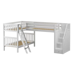 Maxtrix Twin Medium Corner Loft Bunk Bed With Ladder + Stairs - R -Kid Furniture TERTIARY WS 7c9612c0 62ce 4c78 aec3 8b65a9bdb97a