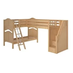 Maxtrix Twin Medium Corner Loft Bunk Bed With Ladder + Stairs - R -Kid Furniture TERTIARY NC