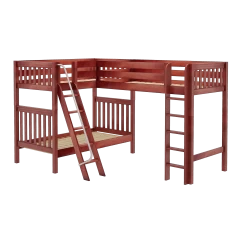 Maxtrix Twin XL High Corner Loft Bunk Bed -Kid Furniture TRIO CS 59050b0f a3c4 42a1 9648 a32d88be316f