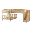 Maxtrix Medium Twin Over Full Corner Loft Bunk Bed With Ladder + Stairs (Right) 1 Maxtrix Medium Twin Over Full Corner Loft Bunk Bed With Ladder + Stairs (Right) -Kid Furniture TRIOLOGY NS