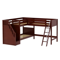 Maxtrix Twin Medium Corner Loft Bunk Bed With Ladder + Stairs - L 20 Maxtrix Twin Medium Corner Loft Bunk Bed With Ladder + Stairs - L -Kid Furniture TRIVIUM CP 1ec9889c 9907 4bd8 9b06 85d45ac65866