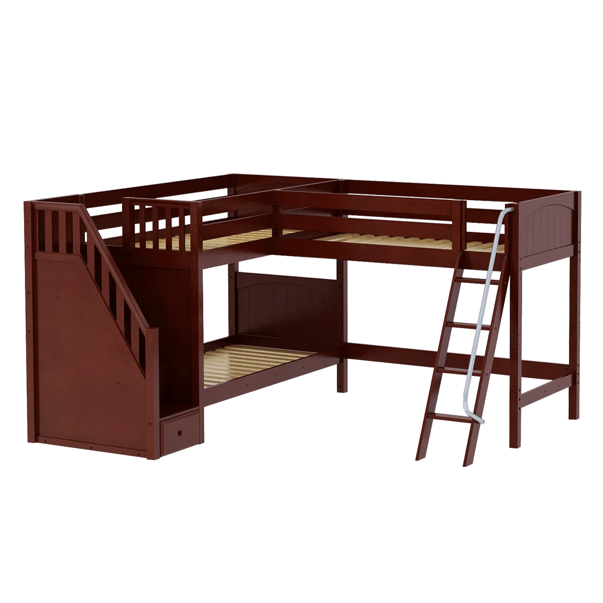 Maxtrix Twin Medium Corner Loft Bunk Bed With Ladder + Stairs - L 11 Maxtrix Twin Medium Corner Loft Bunk Bed With Ladder + Stairs - L - Image 9