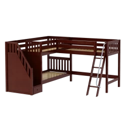 Maxtrix Twin Medium Corner Loft Bunk Bed With Ladder + Stairs - L 15 Maxtrix Twin Medium Corner Loft Bunk Bed With Ladder + Stairs - L -Kid Furniture TRIVIUM CS 42fd31fd 6a83 4af7 80eb 0d4caccd161b