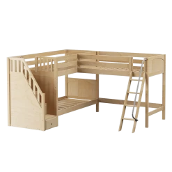 Maxtrix Twin Medium Corner Loft Bunk Bed With Ladder + Stairs - L 17 Maxtrix Twin Medium Corner Loft Bunk Bed With Ladder + Stairs - L -Kid Furniture TRIVIUM NP 6d44f12d dd0d 4008 a68d b2d9c02f5d79