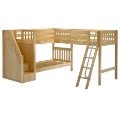 Maxtrix Twin Medium Corner Loft Bunk Bed With Ladder + Stairs - L 14 Maxtrix Twin Medium Corner Loft Bunk Bed With Ladder + Stairs - L -Kid Furniture TRIVIUM NS 3e205056 7fe6 4934 b1b3 211b3935b2e0