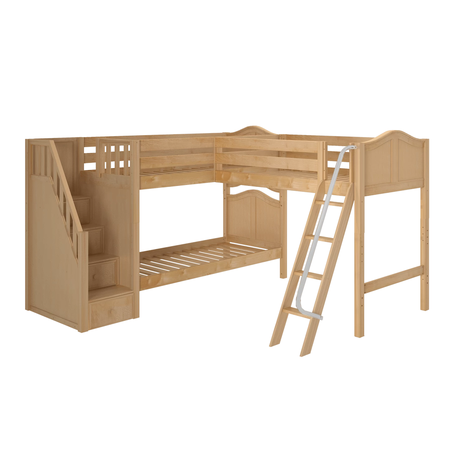 Maxtrix Twin Medium Corner Loft Bunk Bed With Ladder + Stairs - L 12 Maxtrix Twin Medium Corner Loft Bunk Bed With Ladder + Stairs - L - Image 10