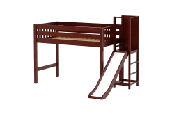 Maxtrix Twin Mid Loft Bed With Slide Platform -Kid Furniture TURF CS