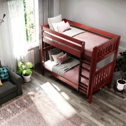 Maxtrix Twin XL High Bunk Bed -Kid Furniture Tall chestnut top view 1575914001264 656x656 crop center b9371447 35c7 494f afab 09a1fb7aa9d2