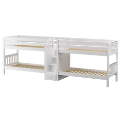 Maxtrix Twin Low Quadruple Bunk Bed With Stairs