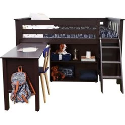 Jackpot Deluxe Windsor Twin Storage Loft Bed With Dresser + Bookcase + Desk -Kid Furniture Windsor2Alt Espresso 1e7a5ab9 657f 4522 9323 2c73a4ab481d